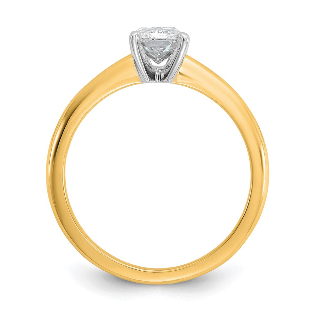 14K Two-Tone Gold Two-tone 1 carat Lab Grown Diamond VS+ F+ Radiant Solitaire Complete Engagement Ring