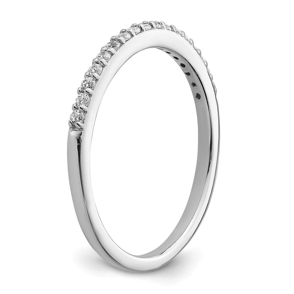 14K White Gold 1/5 carat Diamond Complete Wedding Band Ring