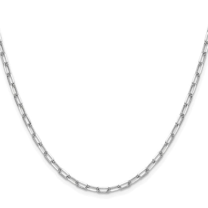14K White Gold 3.0mm Solid Beveled Paperclip 20 Inch Chain