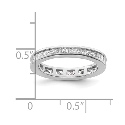 14K White Gold Polished Size 4.5 Channel-set 1 carat Princess Diamond Complete Eternity Wedding Band Ring
