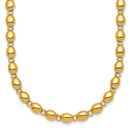 14K Yellow Gold Polished 5.25mm Round Fancy Beaded 18 Inch Necklace