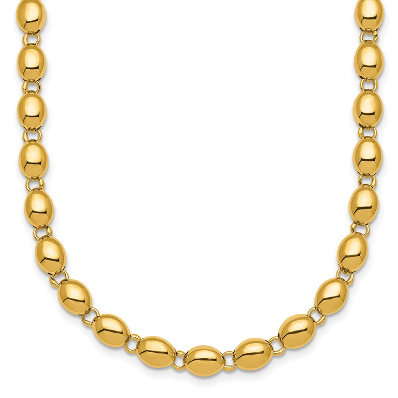 14K Yellow Gold Polished 5.25mm Round Fancy Beaded 18 Inch Necklace