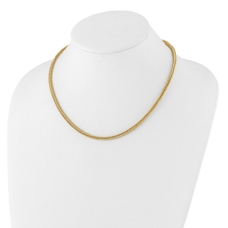 14K Yellow Gold Polished 3.7mm Fancy Link 18 Inch Necklace