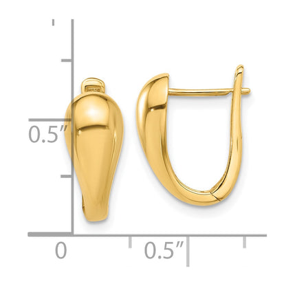 14K Yellow Gold Polished Hinged Earrings