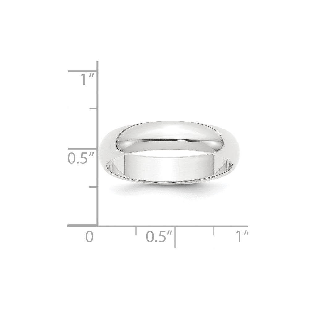 Platinum 5mm Half Round Featherweight Wedding Band Ring