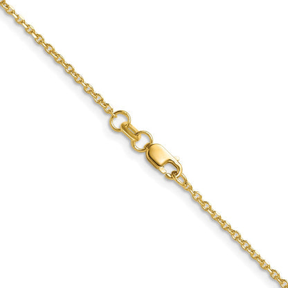 14K Yellow Gold 1.4mm D/C Forzantine Cable 24 Inch Chain