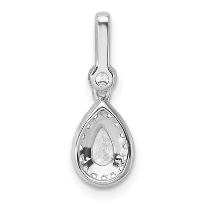 14K White Gold Lab Grown Diamond VS/SI+ G+ Halo Pear Semi-Mount Pendant