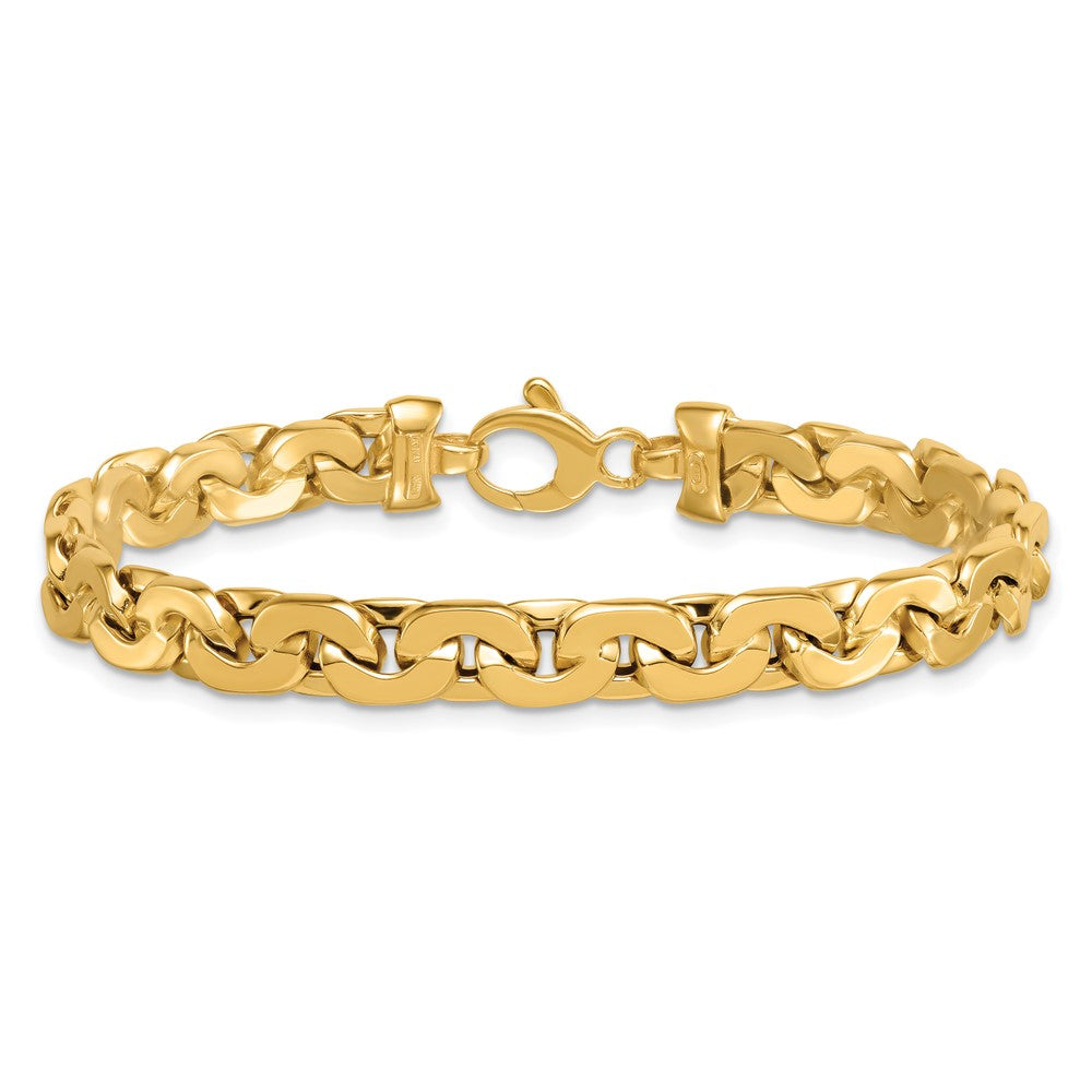 14K Yellow Gold Polished Fancy Link Chain Bracelet
