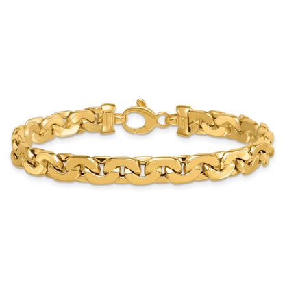 14K Yellow Gold Polished Fancy Link Chain Bracelet