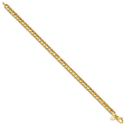 14K Yellow Gold Polished 6.00mm Fancy Concave Curb Link 8.5 Inch Bracelet