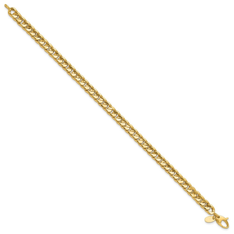 14K Yellow Gold Polished 6.00mm Fancy Concave Curb Link 8.5 Inch Bracelet