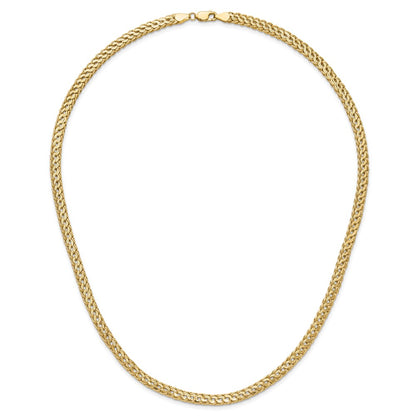 14K Yellow Gold Polished 4.5mm Fancy Diamond-cut Link 18 Inch Necklace