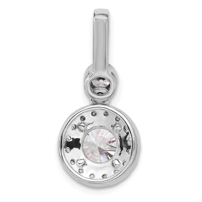 14K White Gold 2 carat Lab Grown Diamond VS/SI+ G+ Round Complete Halo Pendant
