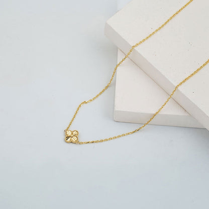14K Yellow Gold Clover Women's Necklace