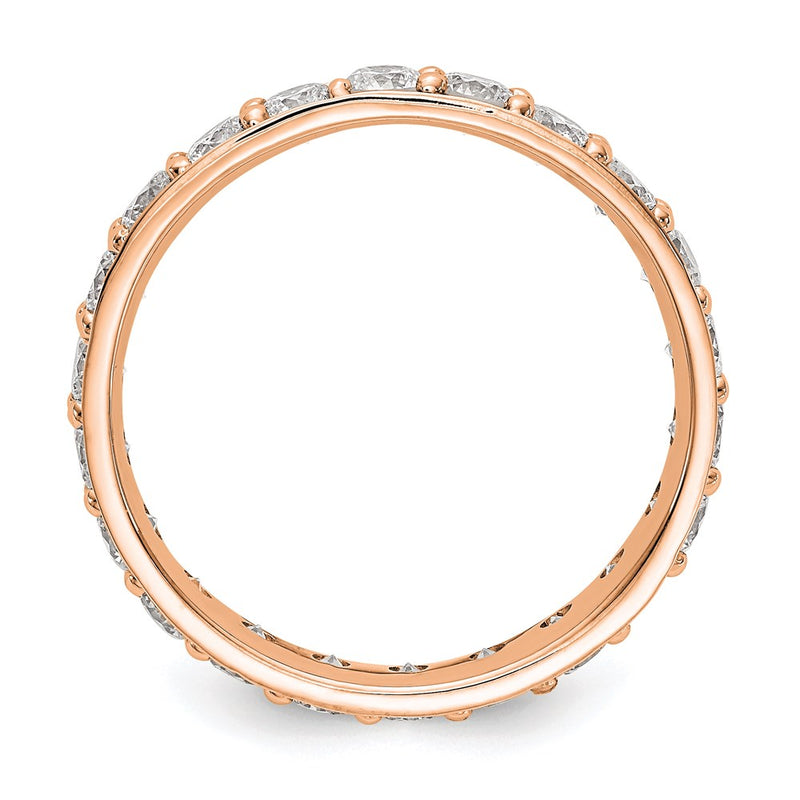 14K Rose Gold Polished Vintage 2ct Diamond Eternity Wedding Band Ring