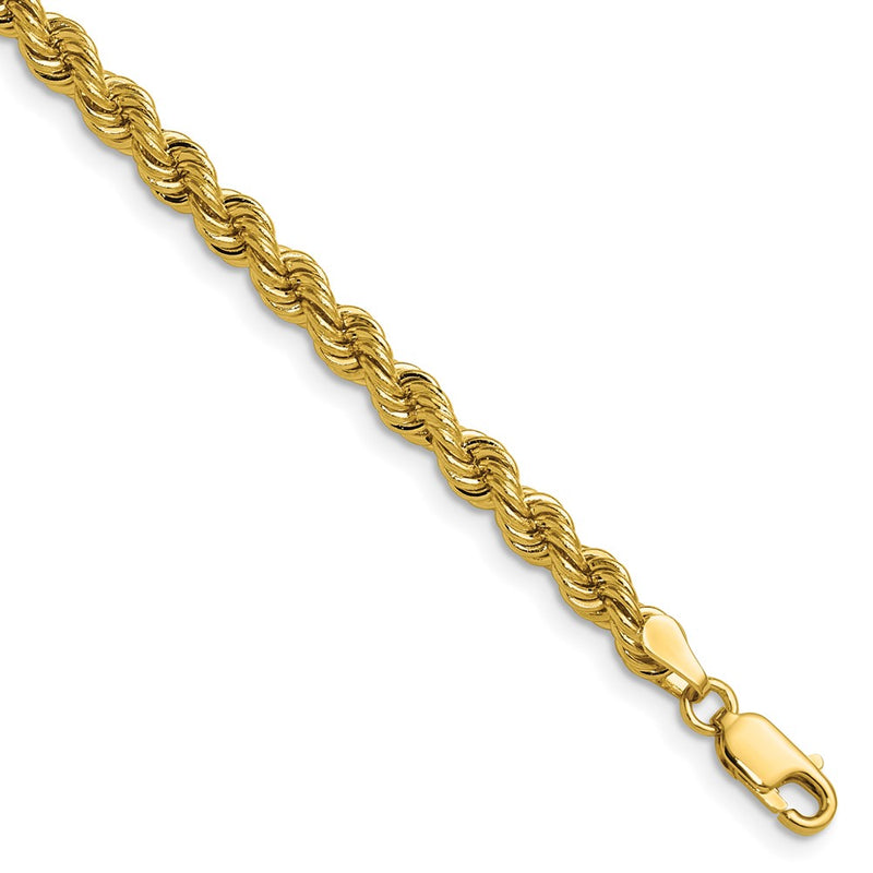 14K Yellow Gold 4.2mm Regular Rope Chain Necklace