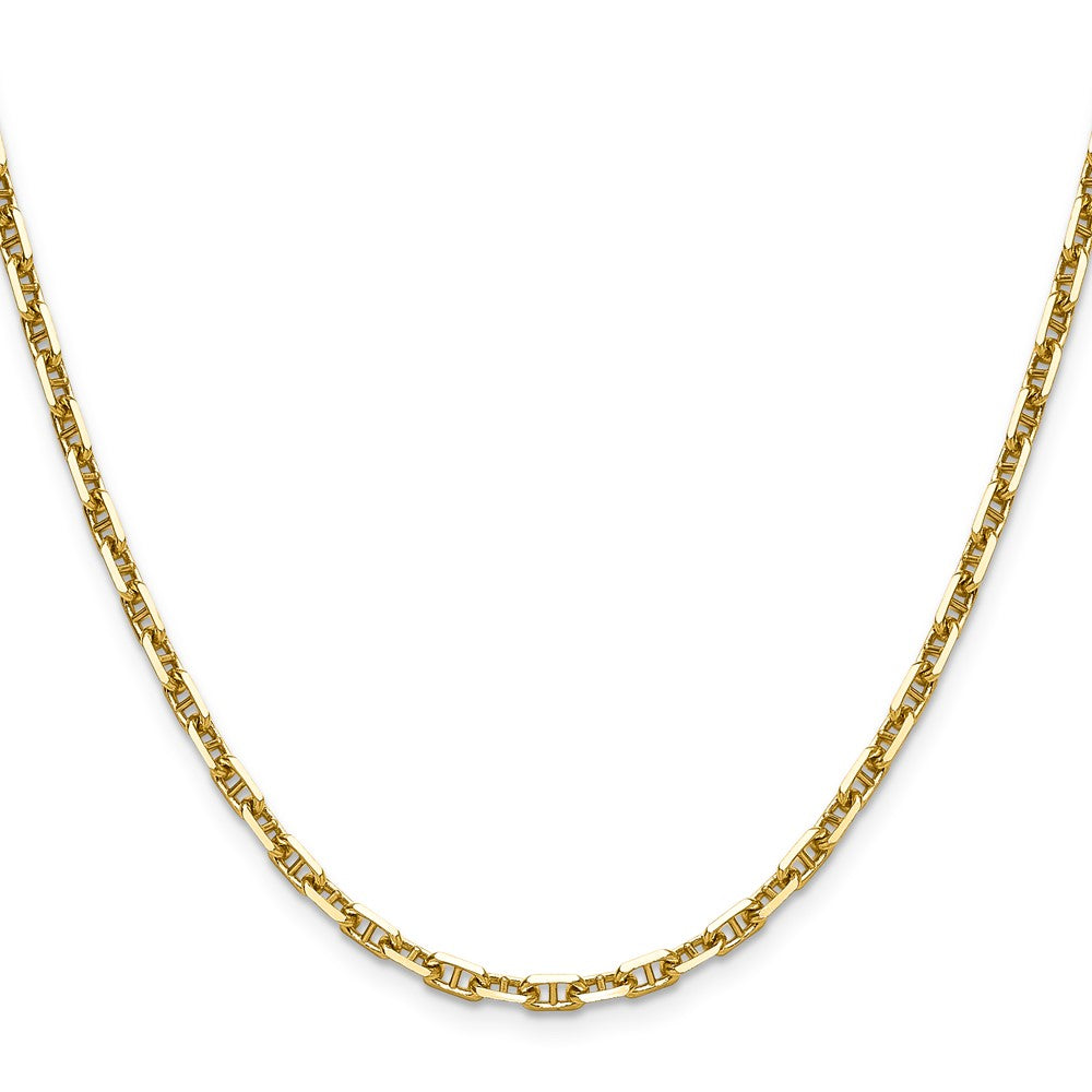 14K Yellow Gold 3.5mm D/C Mariner Anchor Chain Necklace