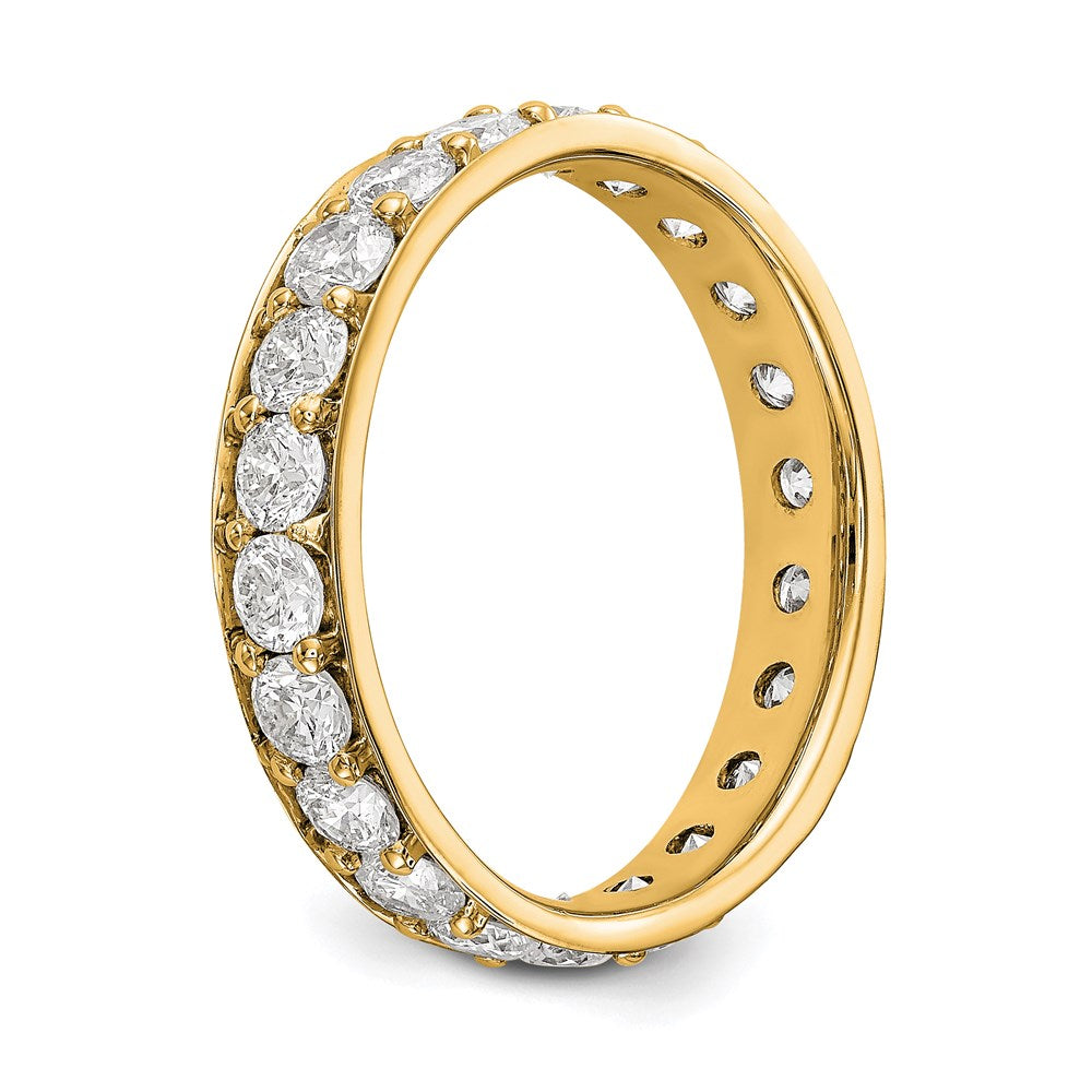 14K Yellow Gold Polished Vintage 2ct Diamond Eternity Wedding Band Ring