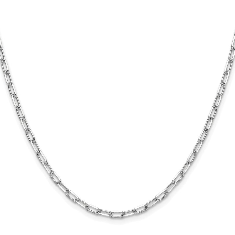 14K White Gold 3.0mm Solid Beveled Paperclip 22 Inch Chain
