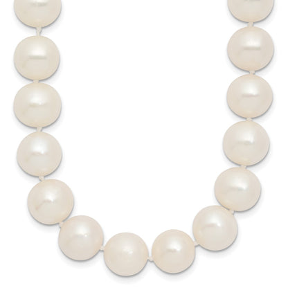 14K Yellow Gold Polished 10-11mm Near-Round Freshwater Cultured Pearl 18 Inch Necklace