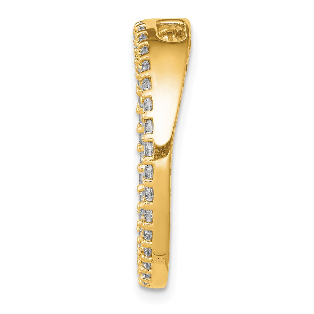 14K Yellow Gold Polished 3/4 carat Diamond Circle Chain Slide