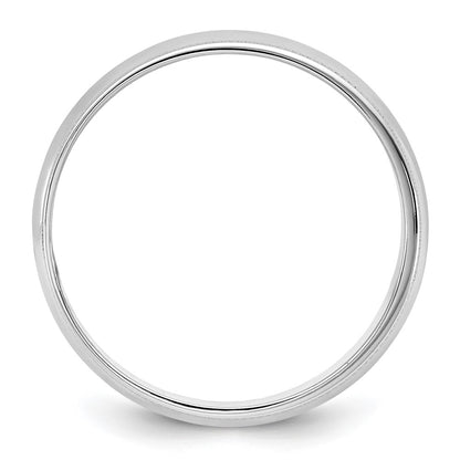 14k White Gold 5.5mm LTW Milgrain Half Round Wedding Band Ring