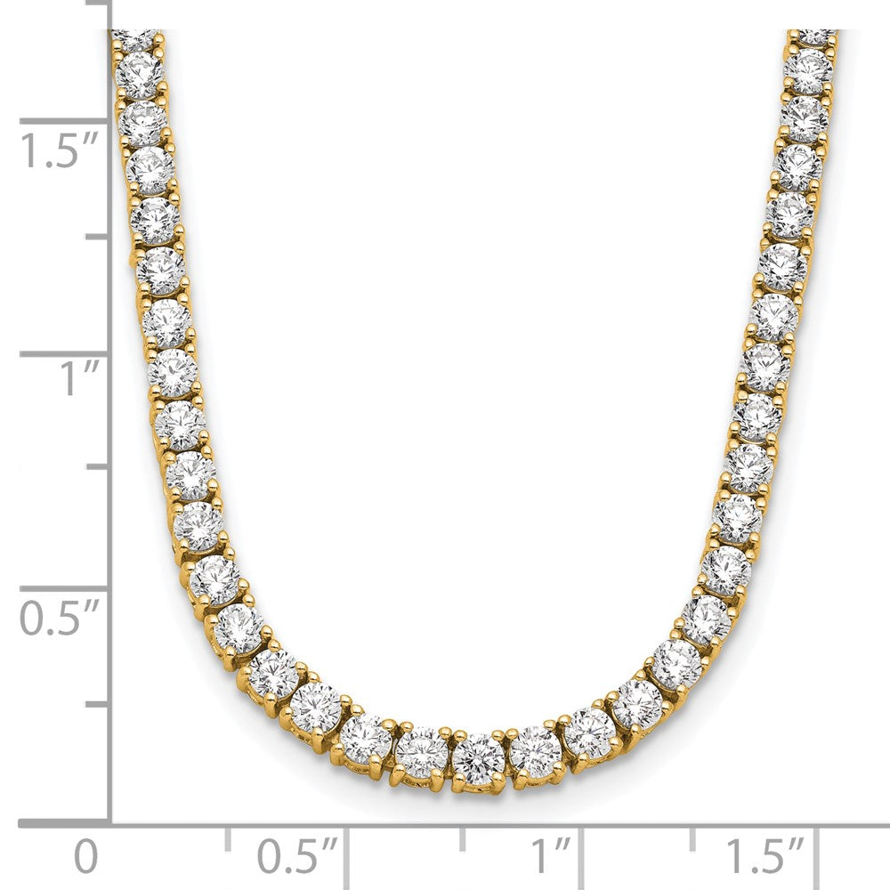 14K Yellow Gold 10 carat Lab Grown Diamond VS+ F+ Complete 16 Inch Tennis Necklace