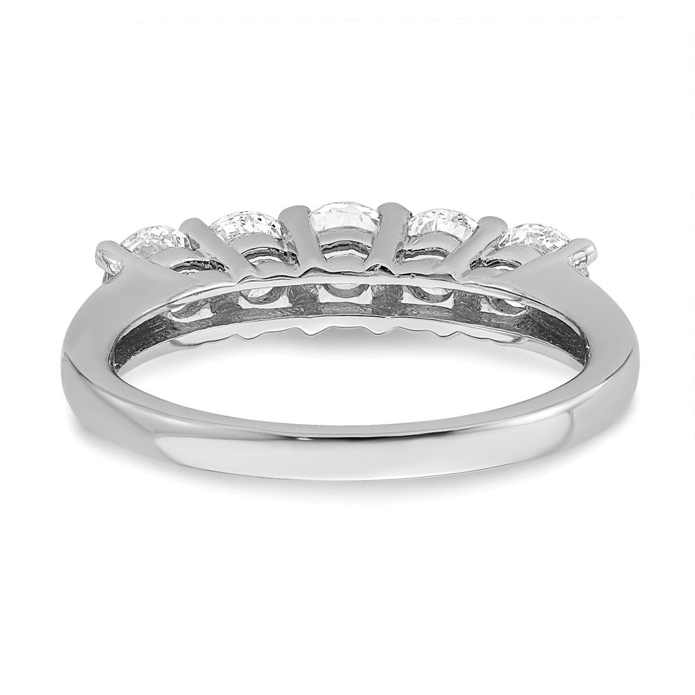 14K White Gold 5-Stone Shared Prong 1.5 carat Round Complete Diamond Wedding Band Ring