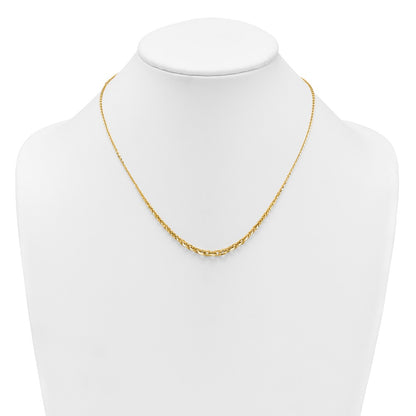 14K Yellow Gold Polished Fancy Graduated Cable Link 18 Inch Necklace