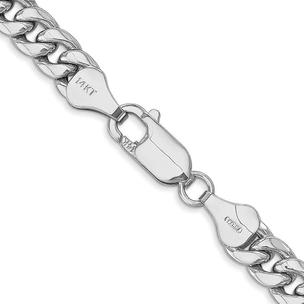 14K White Gold 6mm Semi-Solid Miami Cuban 26 Inch Chain