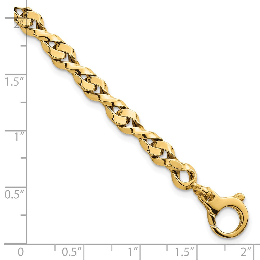 14K Yellow Gold Polished 4.7mm Fancy Twisted Link Chain Bracelet