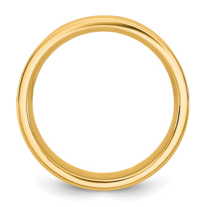 14K Yellow Gold 6.5mm Standard Flat Comfort Fit Wedding Band Ring
