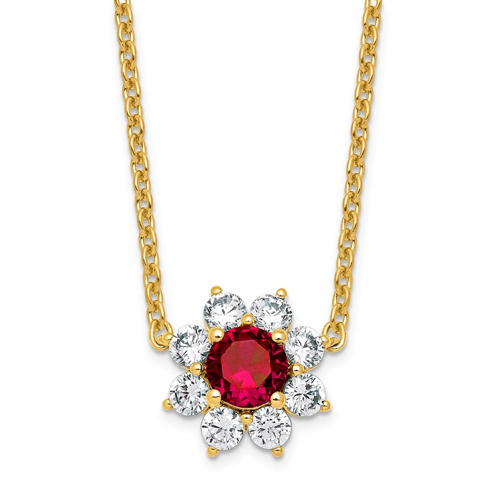 14K Yellow gold VS/SI G+ Lab Grown Diamond and AAA quality Genuine Ruby Pen
