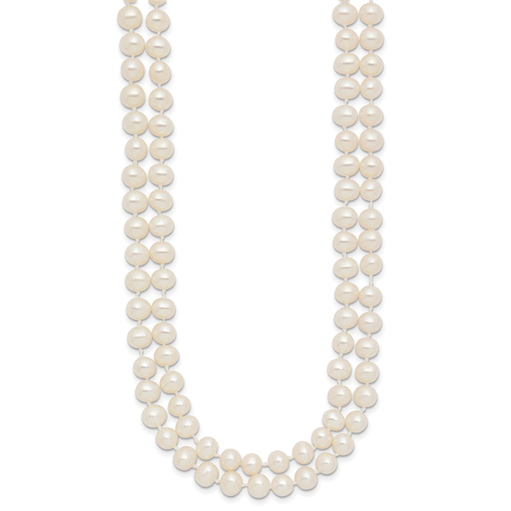 14K Yellow Gold 5-6mm Near Round Freshwater Cultured Pearl Double Strand 18 Inch Necklace
