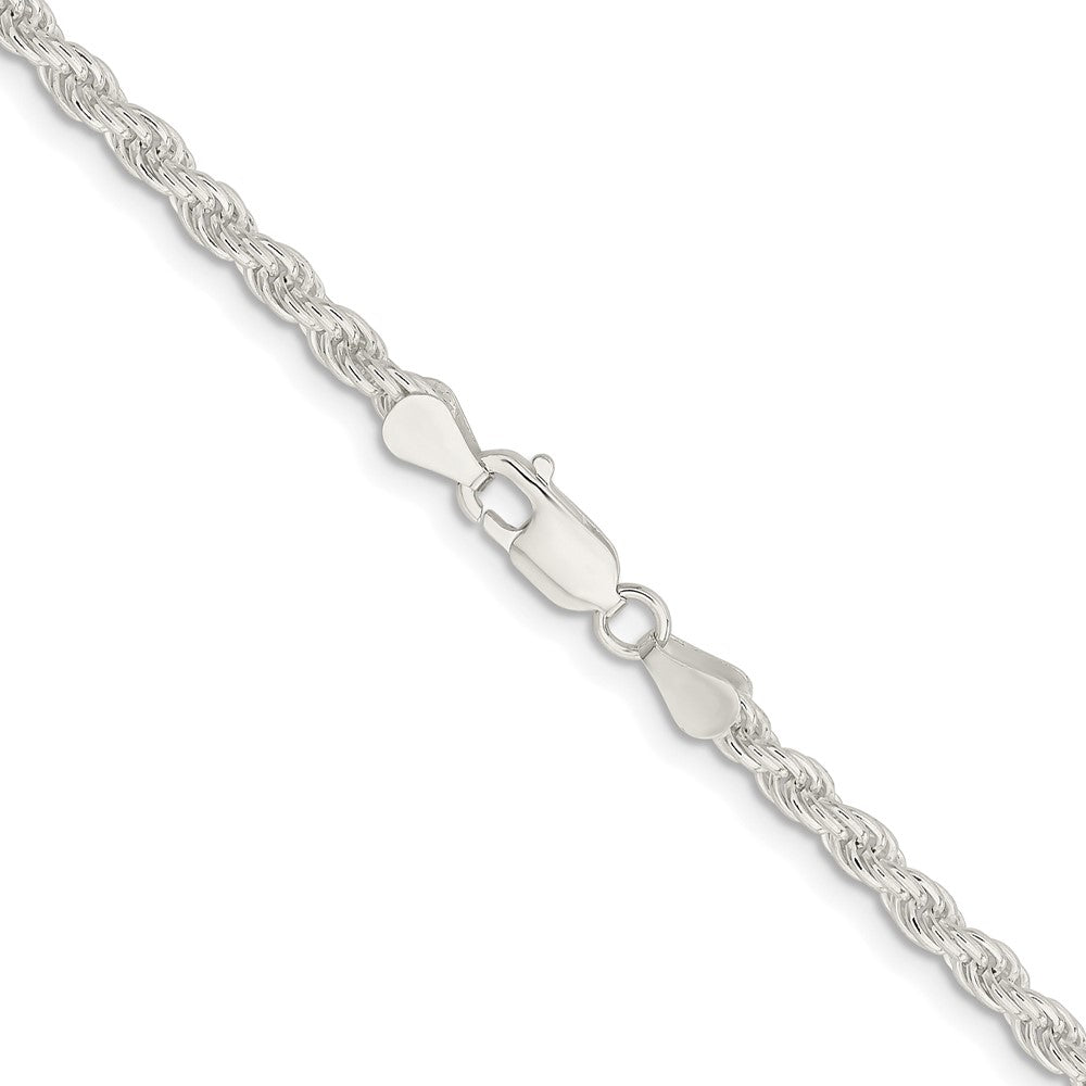 Sterling Silver Rhodium-plated 4.5mm Solid Rope 30 Inch Chain
