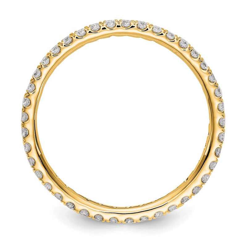 True Origin 14K Yellow Gold 1/2 carat Lab Grown Diamond VS+ F+ Size 7 Complete Eternity Wedding Band Ring