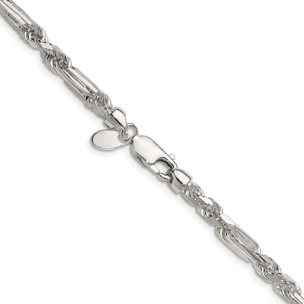 Sterling Silver 4.75mm D/C Figarope 26 Inch Chain