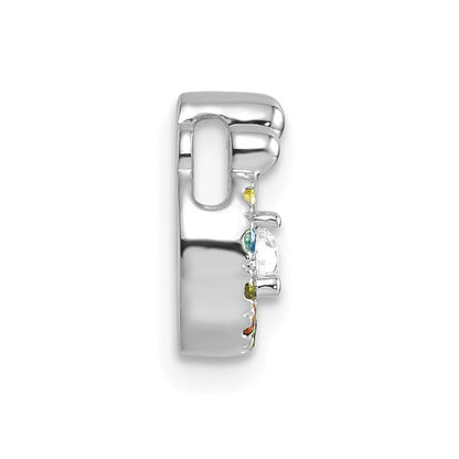 14K White Gold 6 Birthstone and Dia Mother/Child Chain Slide Semi-mount