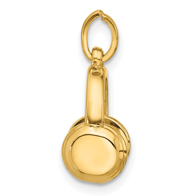 14K Yellow Gold Fancy Headphones Charm