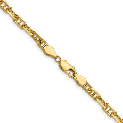 14K Yellow Gold 5.0mm D/C Mariner Anchor 20 Inch Chain