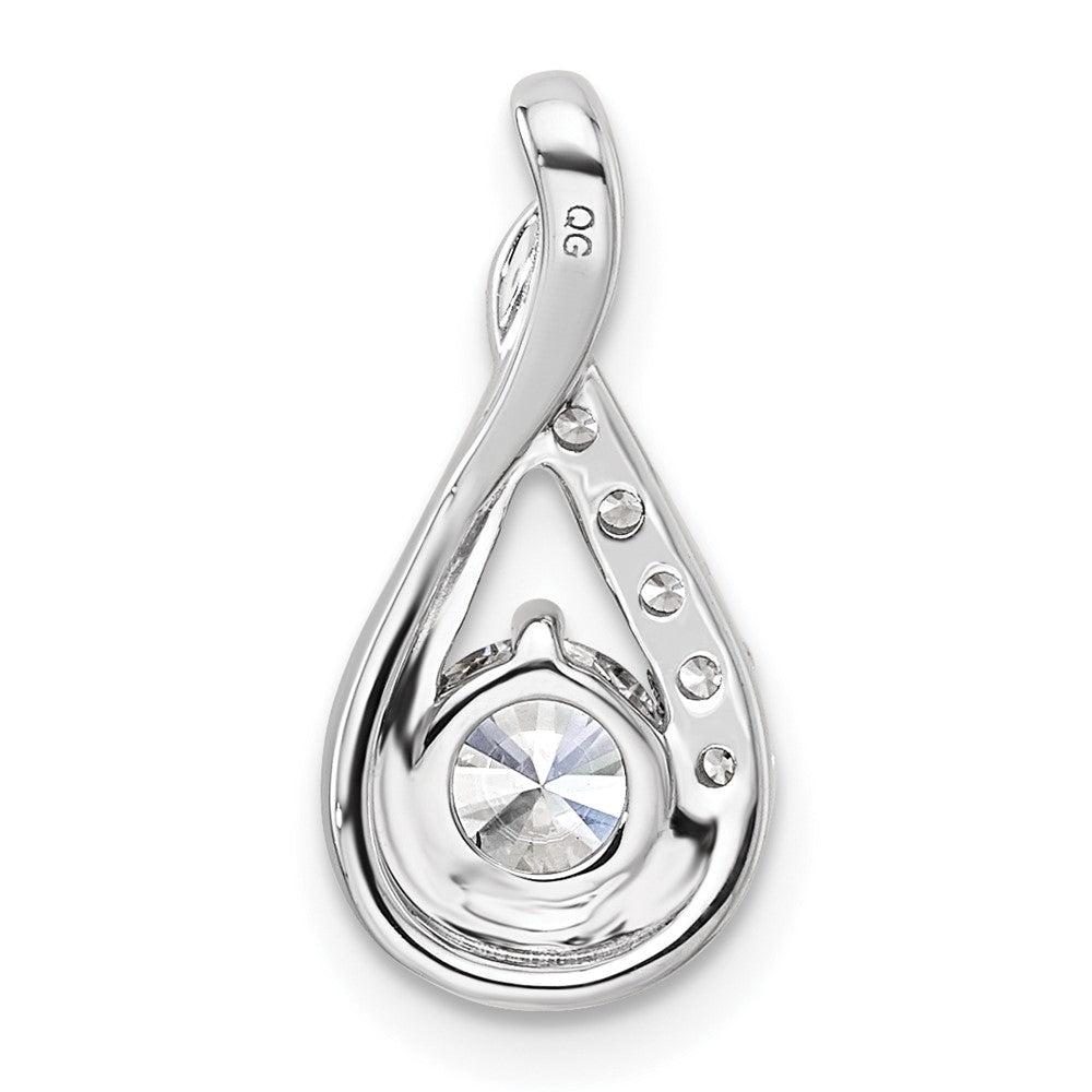 14K White Gold Complete 5/8 carat Diamond Teardrop Chain Slide