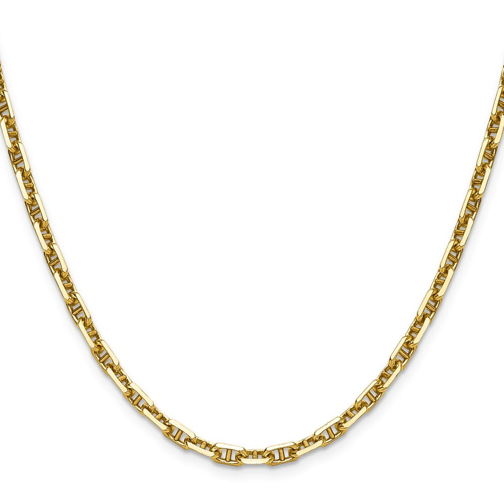 14K Yellow Gold 4.1mm D/C Mariner Anchor 20 Inch Chain