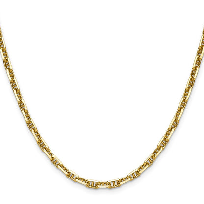 14K Yellow Gold 4.1mm D/C Mariner Anchor 20 Inch Chain