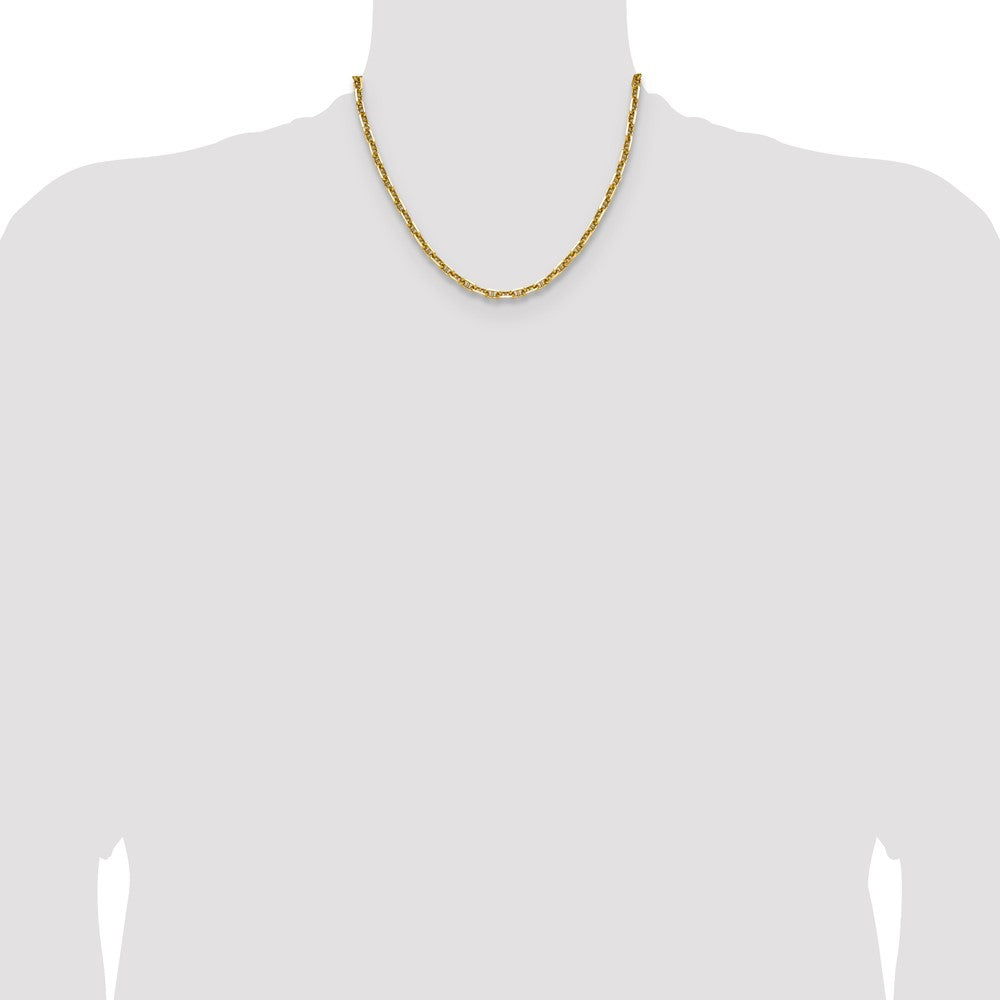 14K Yellow Gold 5.0mm D/C Mariner Anchor Chain Necklace