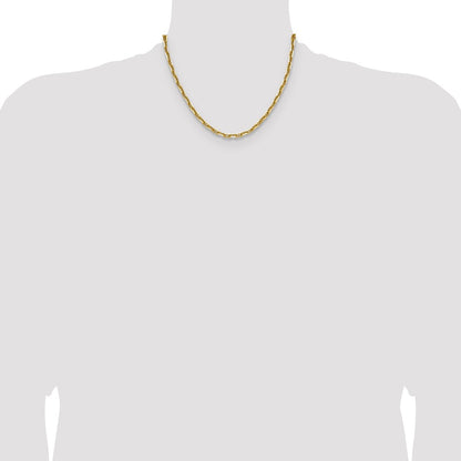 14K Yellow Gold 5.0mm D/C Mariner Anchor Chain Necklace