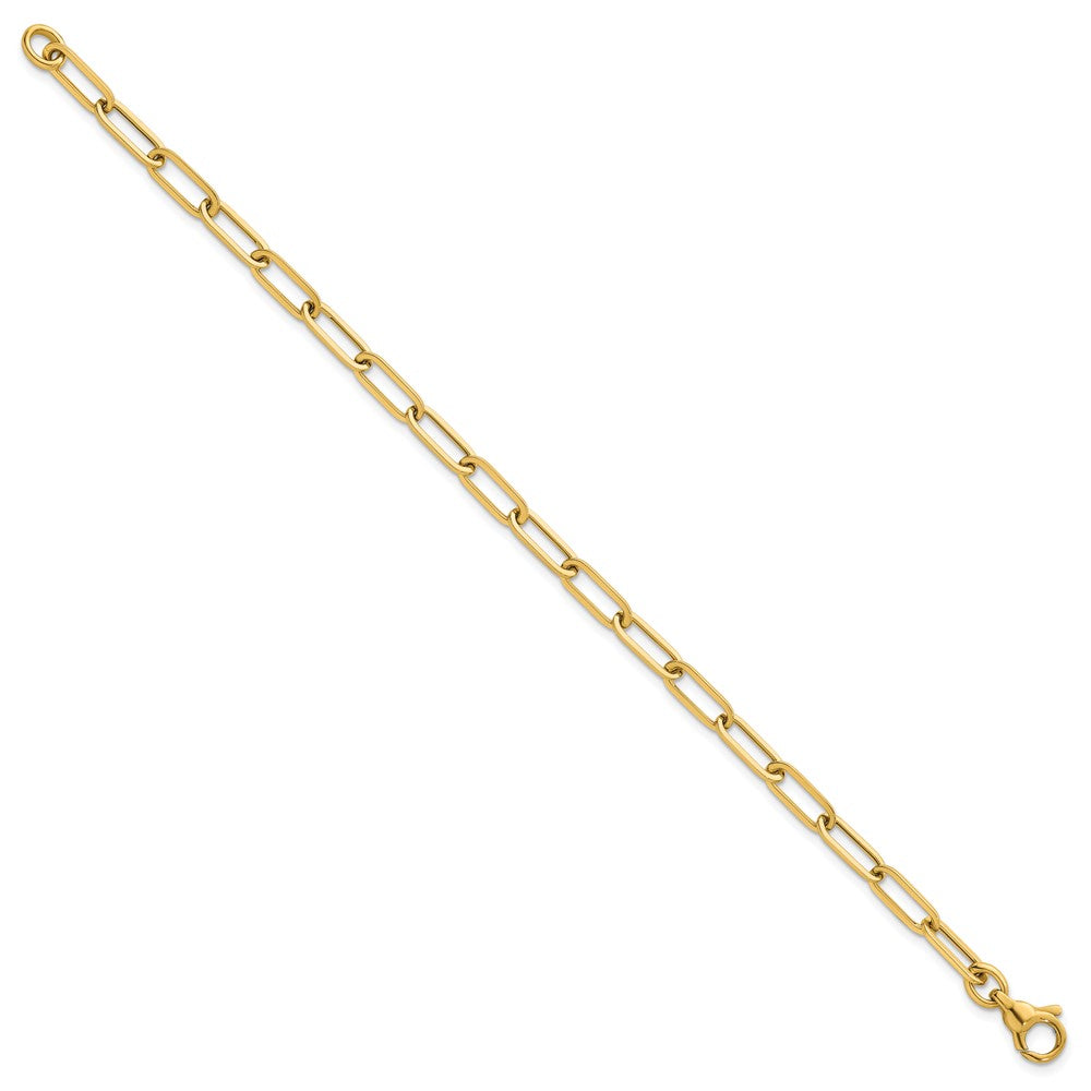14K Yellow Gold Polished 4.75mm Paper Clip Link 7.75 Inch Bracelet