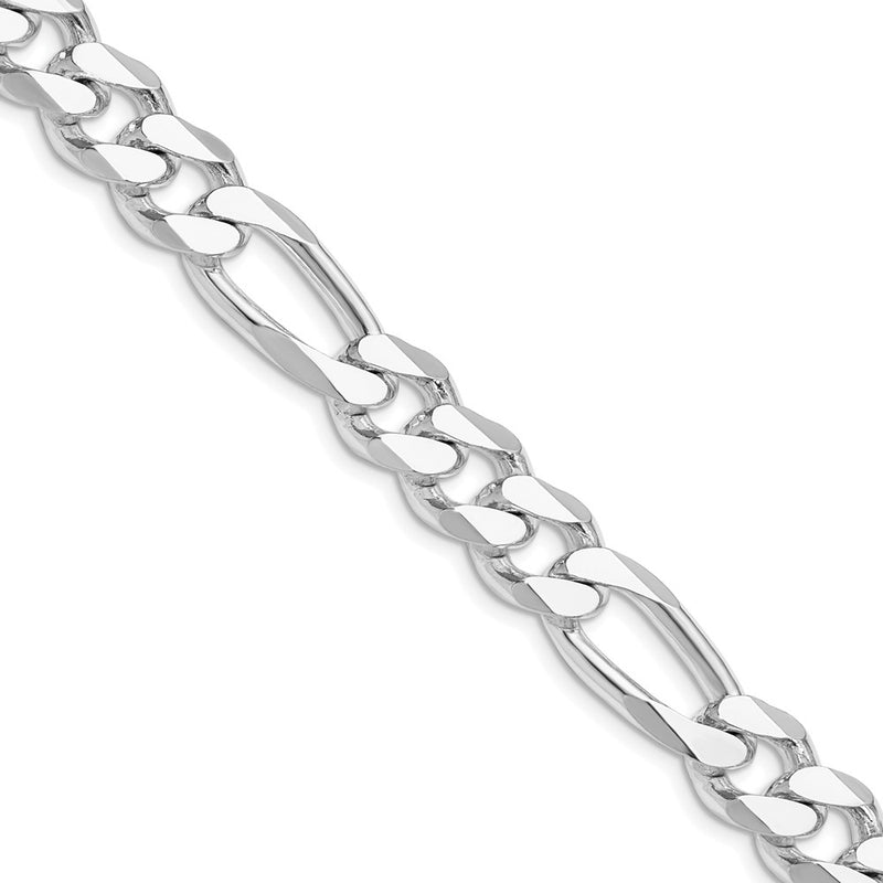 Sterling Silver Rhodium-plated 10.75mm Figaro 20 Inch Chain