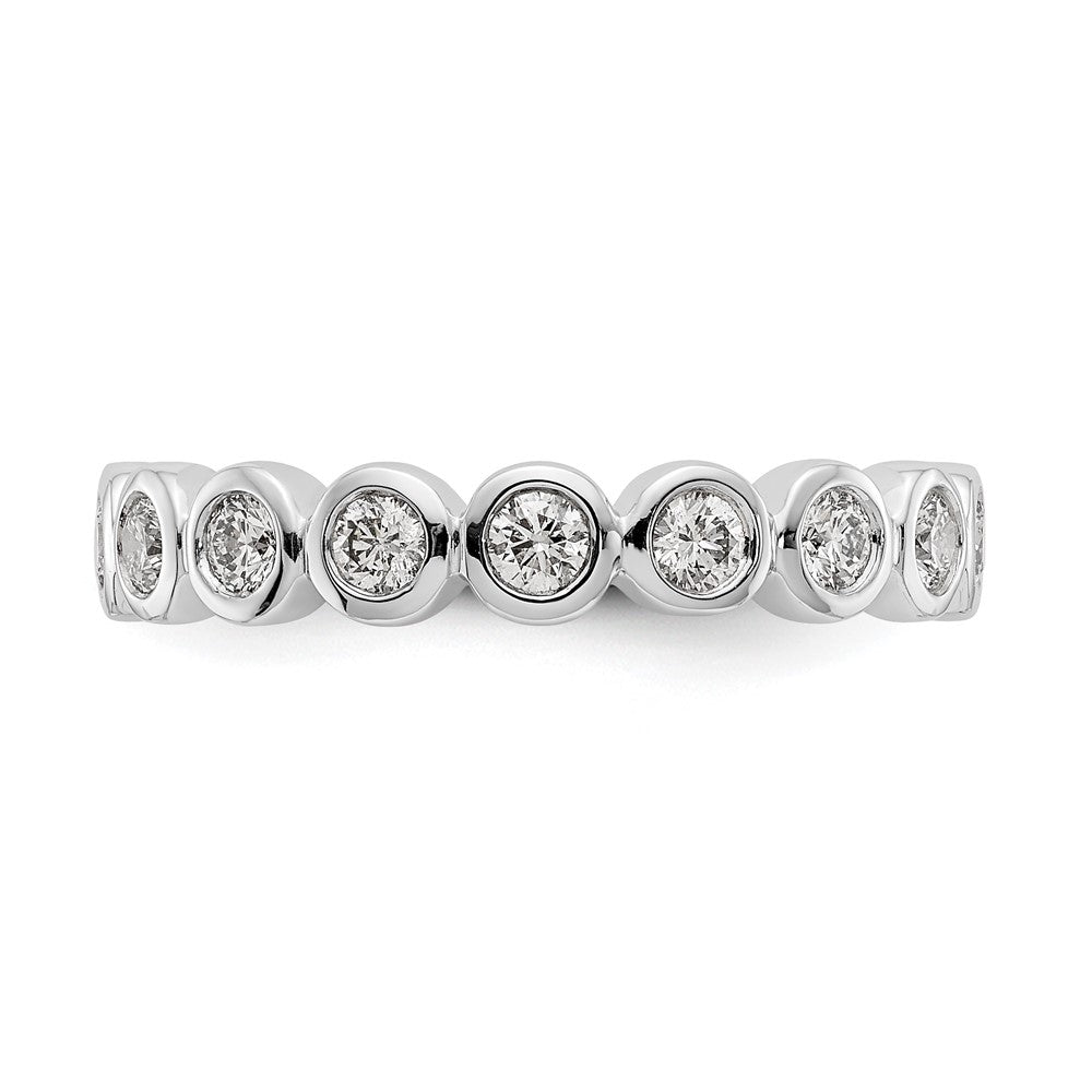 14K White Gold Polished Size 7 Bezel-set 1 carat Diamond Complete Eternity Wedding Band Ring