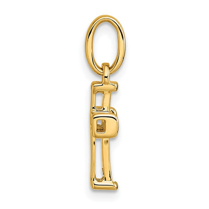 14K Yellow Gold Small 1/10 carat Diamond Latin Cross Pendant