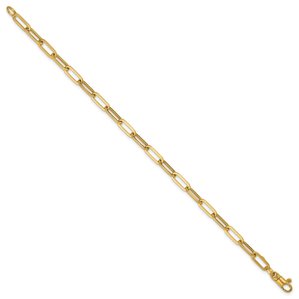 14K Yellow Gold Polished 4mm Paperclip Link 18 Inch Necklace